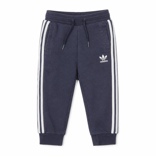 Front view of Adidas unisex kids blue jogger trousers, 2 years