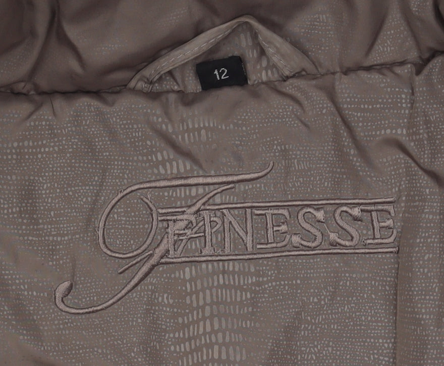 Finesse Women's Beige Quilted Jacket Size 12
