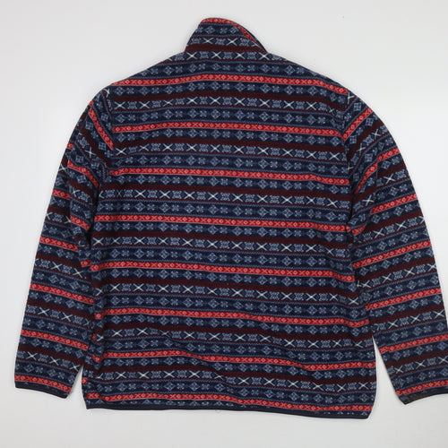 Cotton Traders Women's Blue Geometric Zip Jacket L