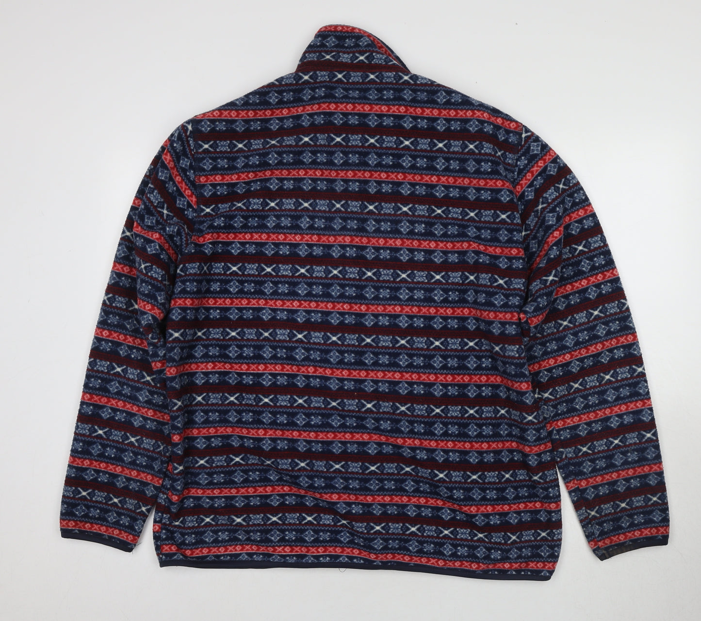 Cotton Traders Women's Blue Geometric Zip Jacket L