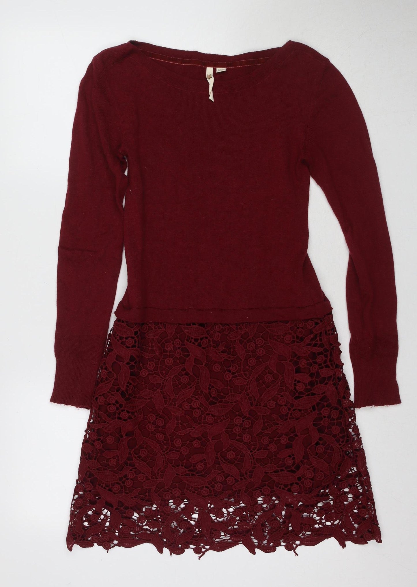 White Stuff Women's Red Sheath Long Sleeve Dress UK 6