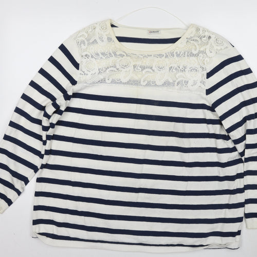 Damart Women's Striped Pullover Crew Neck Jumper - 2XL