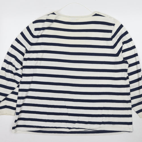 Damart Women's Striped Pullover Crew Neck Jumper - 2XL