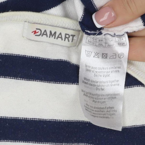 Damart Women's Striped Pullover Crew Neck Jumper - 2XL