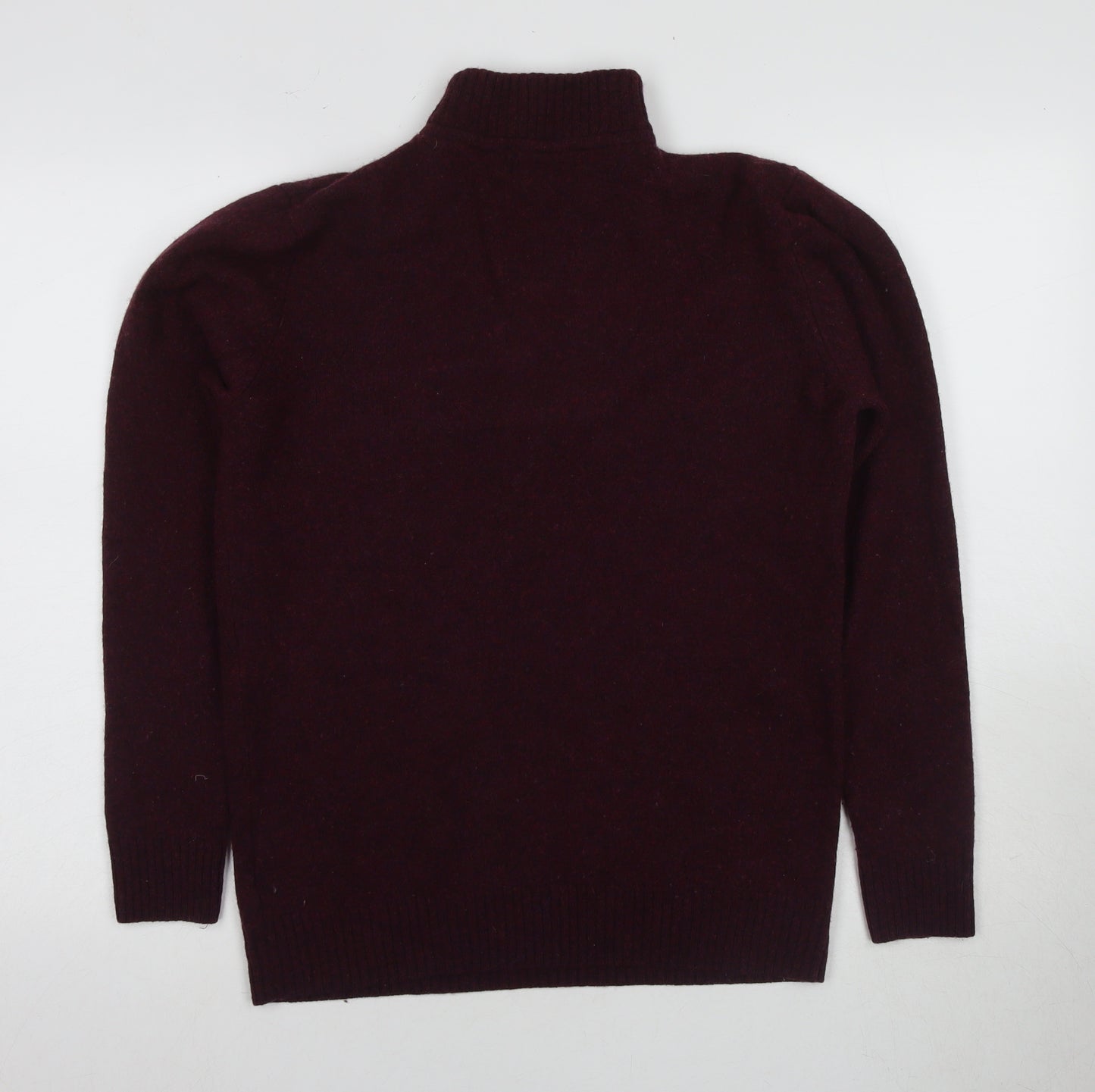 Next Men's Burgundy Wool High Neck Zip Jumper M