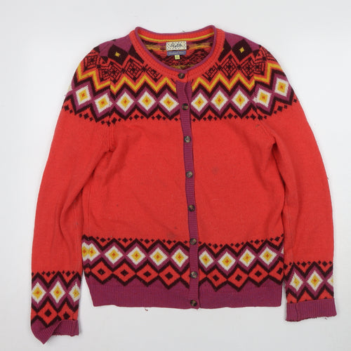 Hyphen Women's Red Geometric Cardigan Size 12