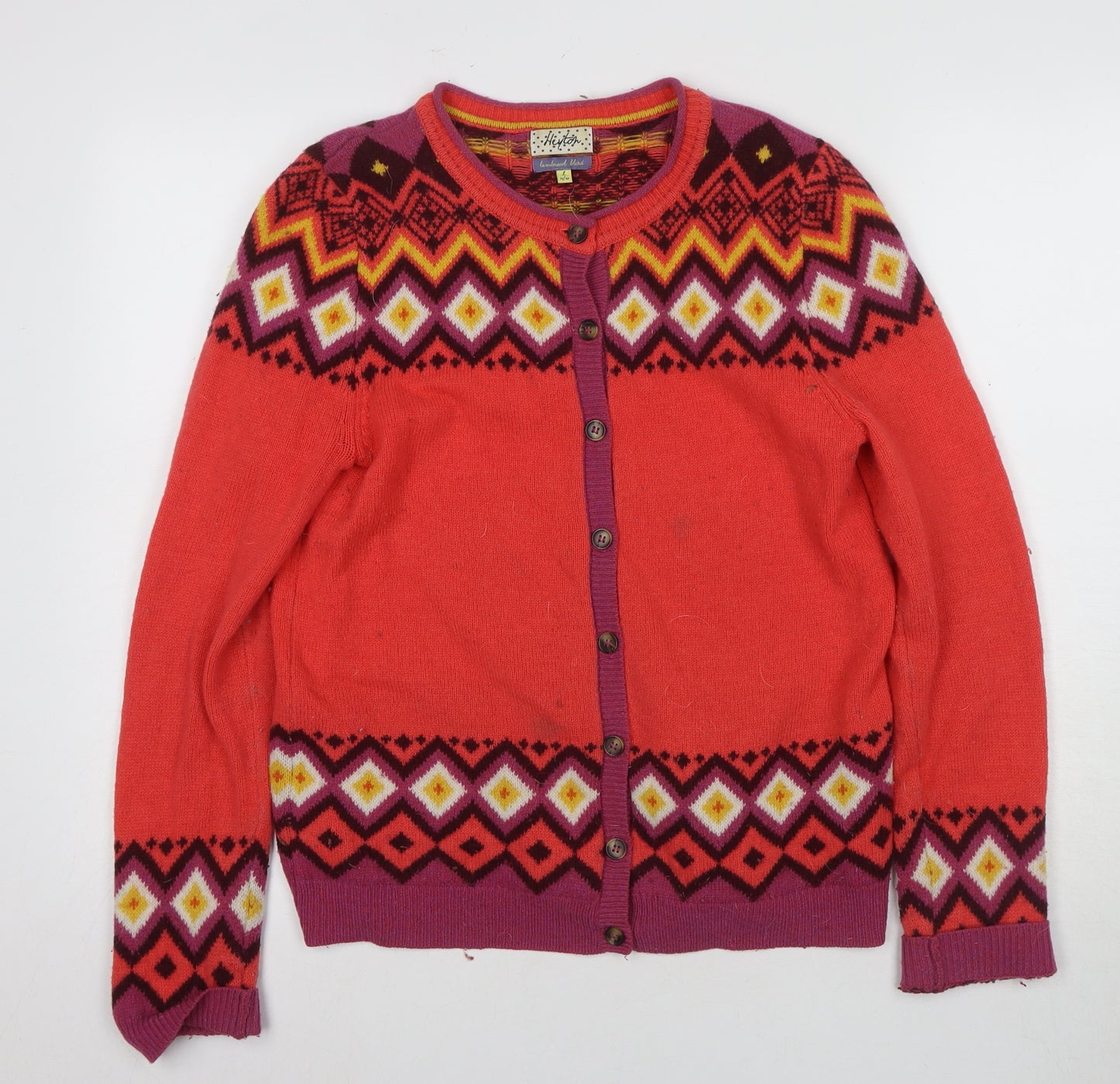 Hyphen Women's Red Geometric Cardigan Size 12