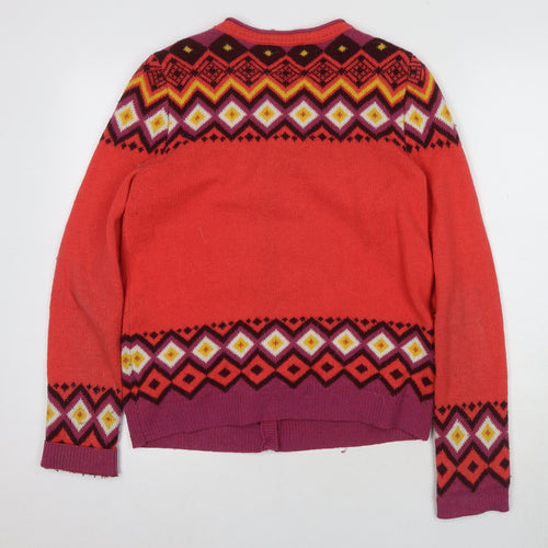 Hyphen Women's Red Geometric Cardigan Size 12