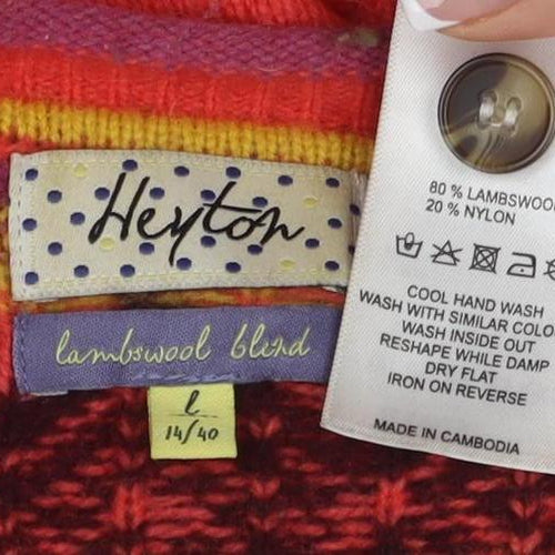 Hyphen Women's Red Geometric Cardigan Size 12