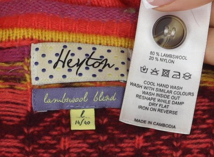 Hyphen Women's Red Geometric Cardigan Size 12