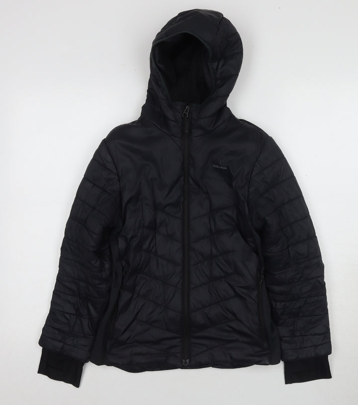 Quechua Girls Black Puffer Jacket 10-11 Years Winter