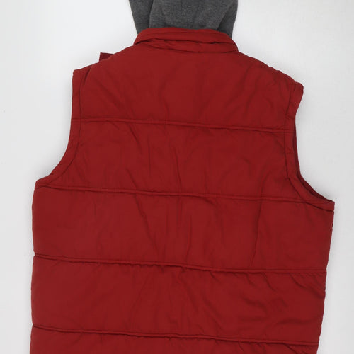 St George by Duffer Men's Red Hooded Puffer Jacket Large