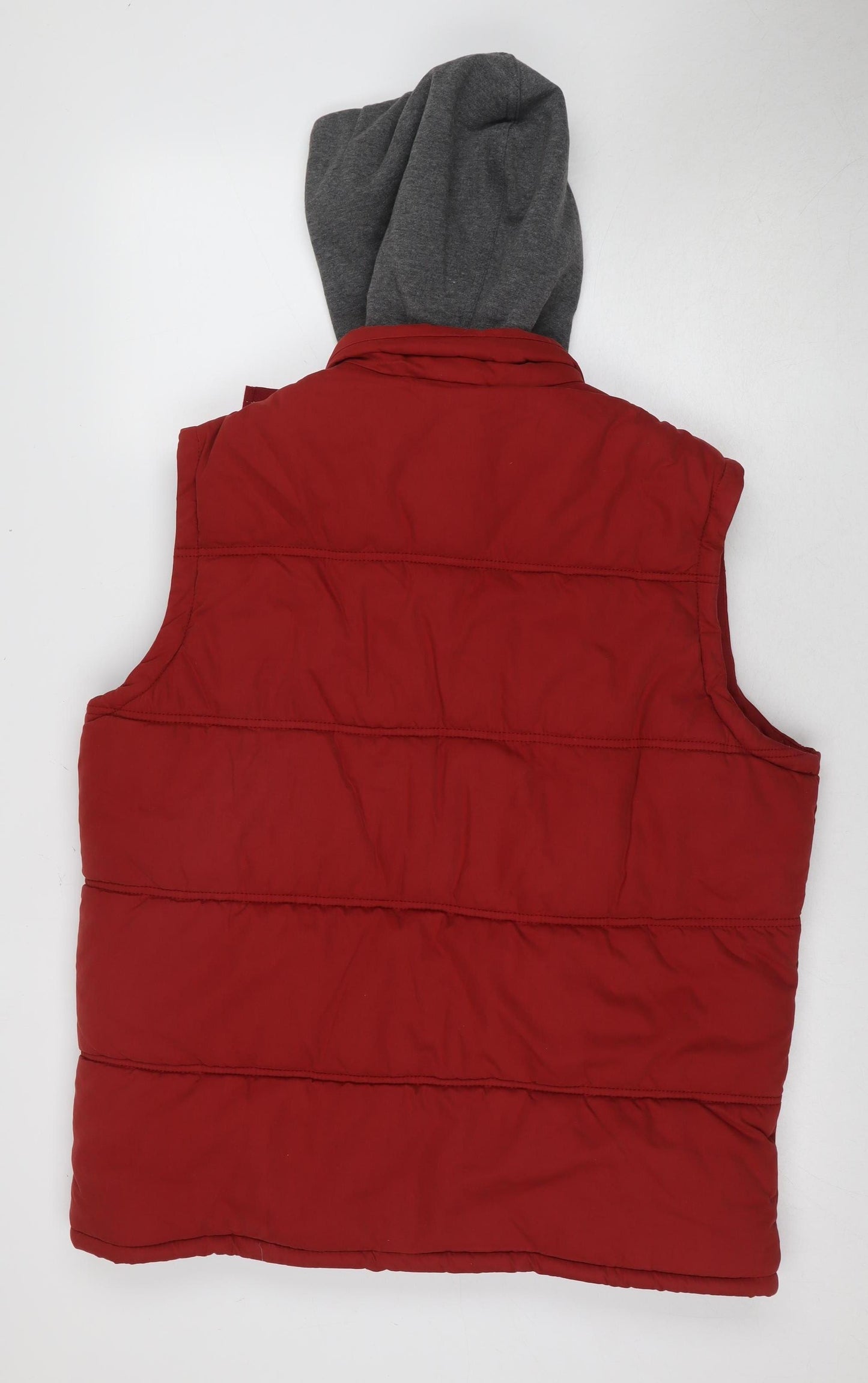 St George by Duffer Men's Red Hooded Puffer Jacket Large