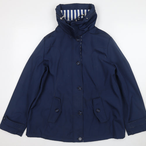 Tennessy Women's Blue Hooded Rain Coat Size 14