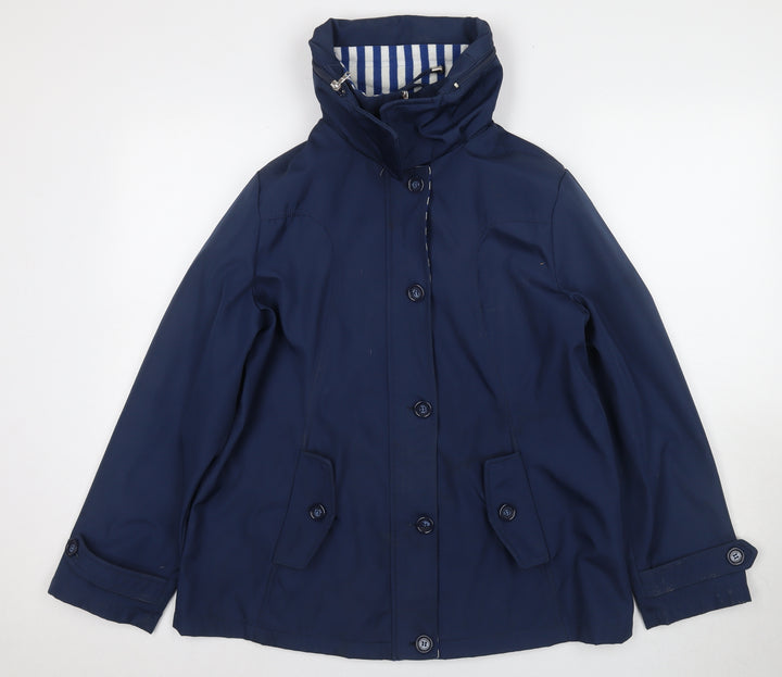 Tennessy Women's Blue Hooded Rain Coat Size 14
