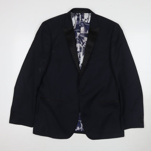 Greenwoods Men's Black Tuxedo Blazer, Size 42R, Slim Fit