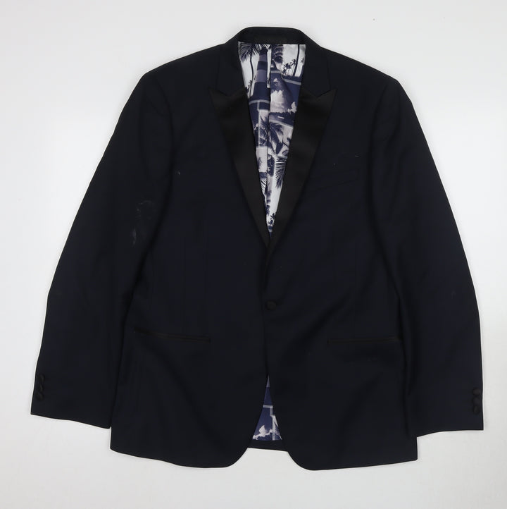 Greenwoods Men's Black Tuxedo Blazer, Size 42R, Slim Fit