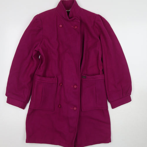 PARIS Women's Purple Wool Mid-Length Coat Size 4
