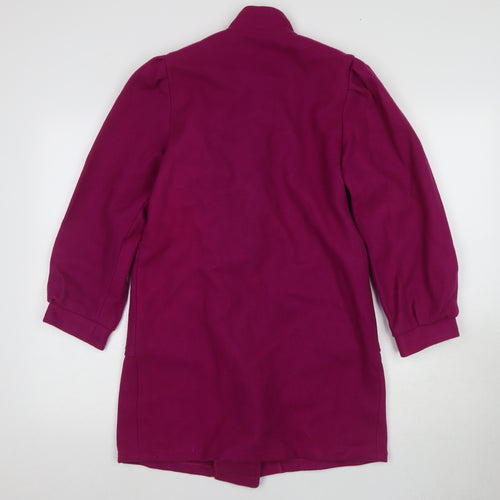 PARIS Women's Purple Wool Mid-Length Coat Size 4