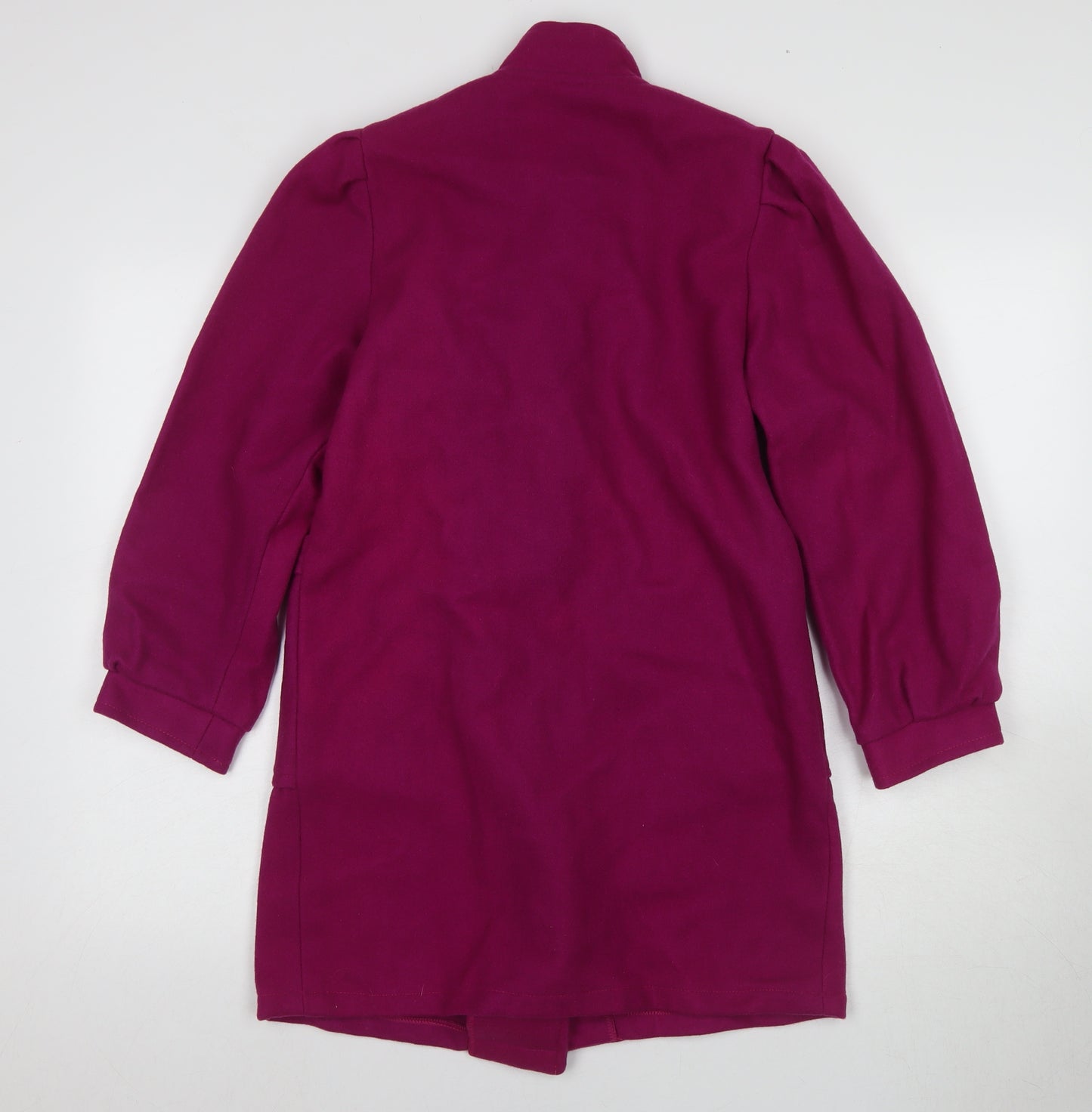 PARIS Women's Purple Wool Mid-Length Coat Size 4