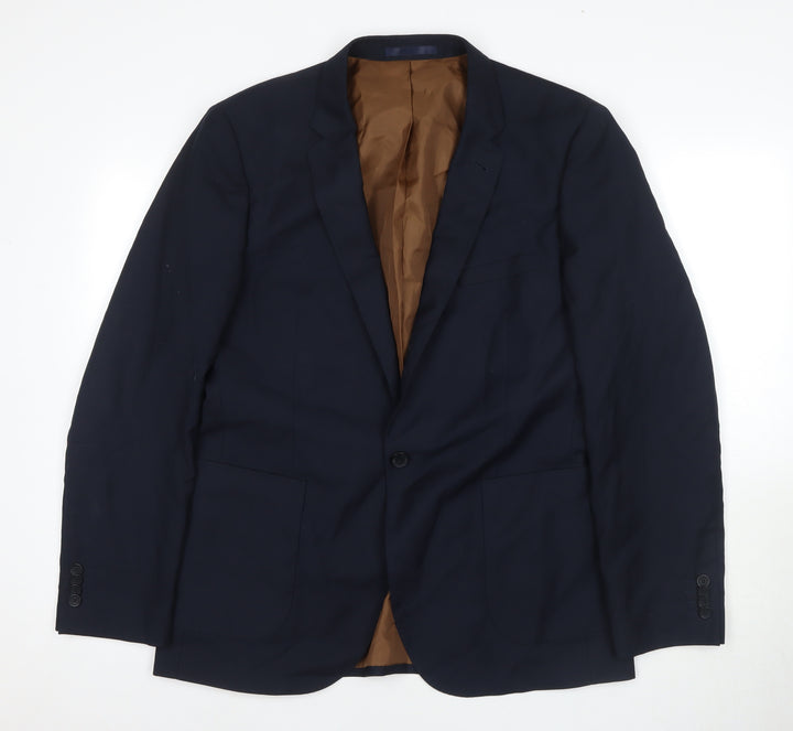 Jeff Banks Men's Blue Blazer Size L, Polyester Viscose