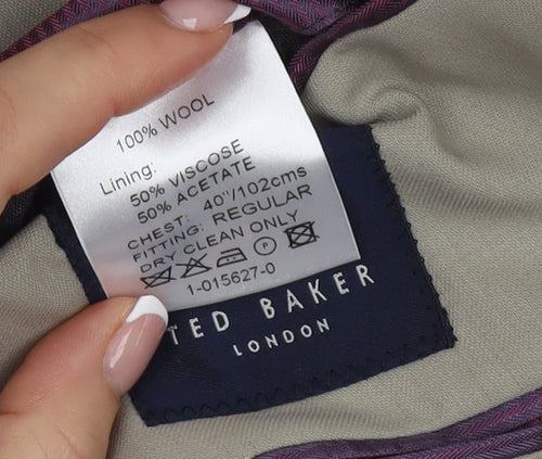 Ted Baker Men's Beige Blazer, 40R, Notch Lapel