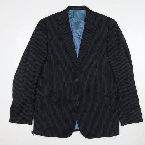 Ted Baker Men's Black Striped Wool Suit Jacket 40R