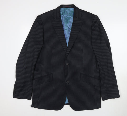 Ted Baker Men's Black Striped Wool Suit Jacket 40R