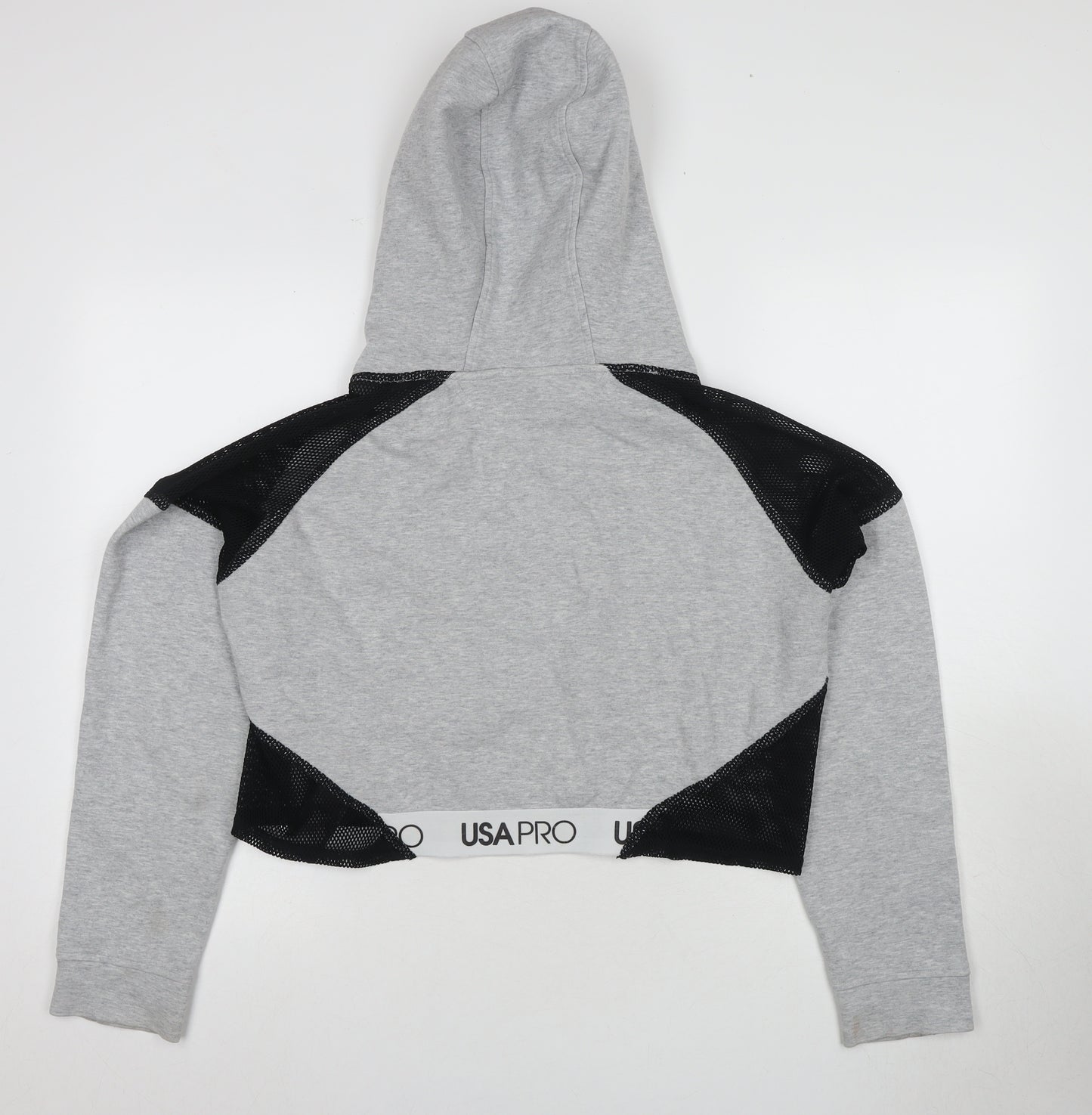USA Pro Women's Grey Logo Hooded Activewear Hoodie