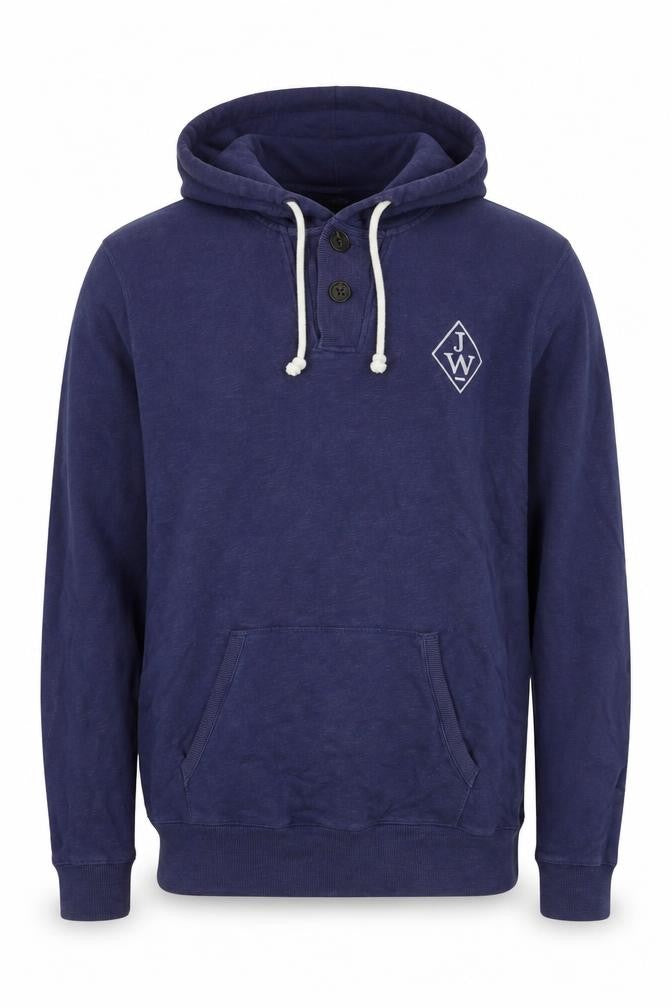 Jack Wills Men's Blue Henley Hoodie S Long Sleeve
