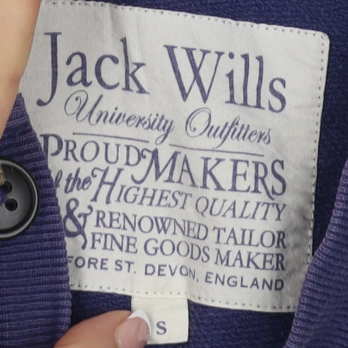 Jack Wills Men's Blue Henley Hoodie S Long Sleeve