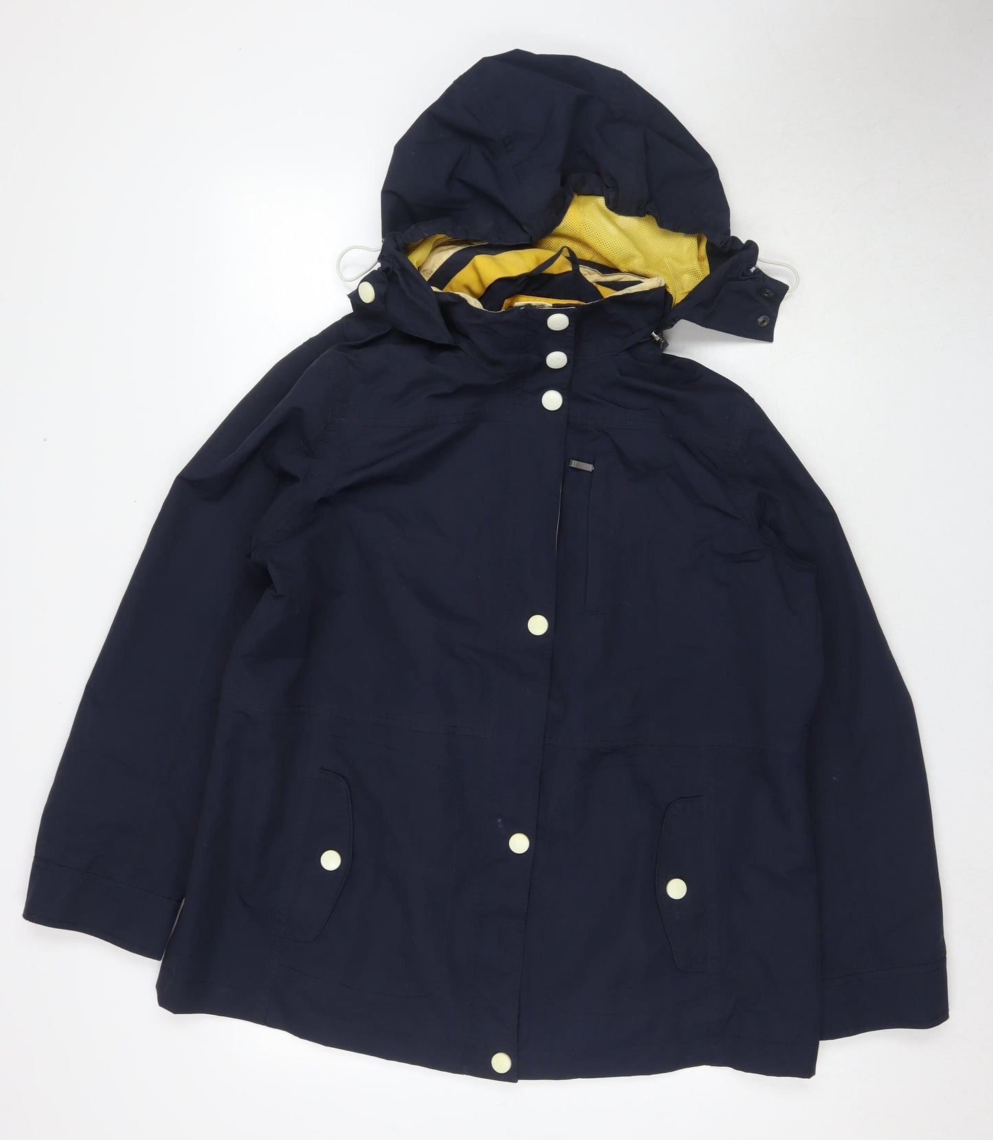 Maine New England Women's Blue Nylon Hooded Rain Coat Size 18