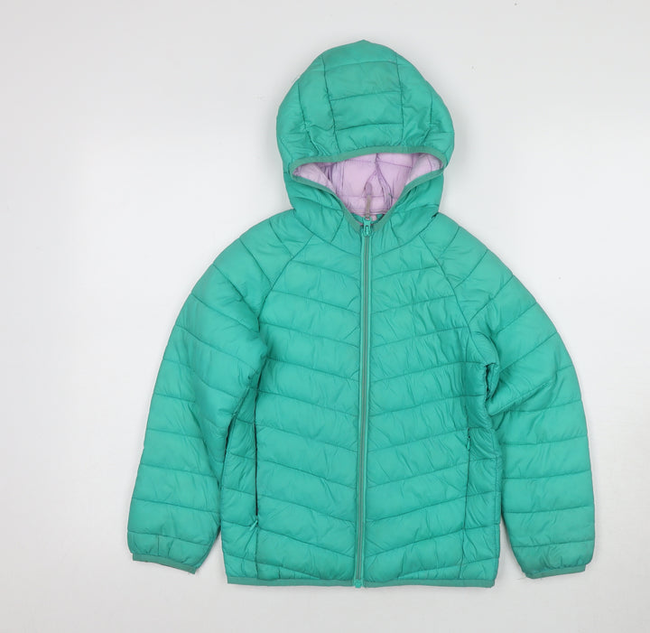 Marks and Spencer Girls Green Puffer Jacket 11-12 Years