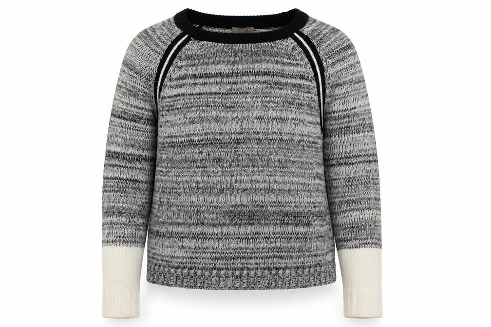 Front view of Lilla P Women's Grey jumper, size L, Raglan Sleeve