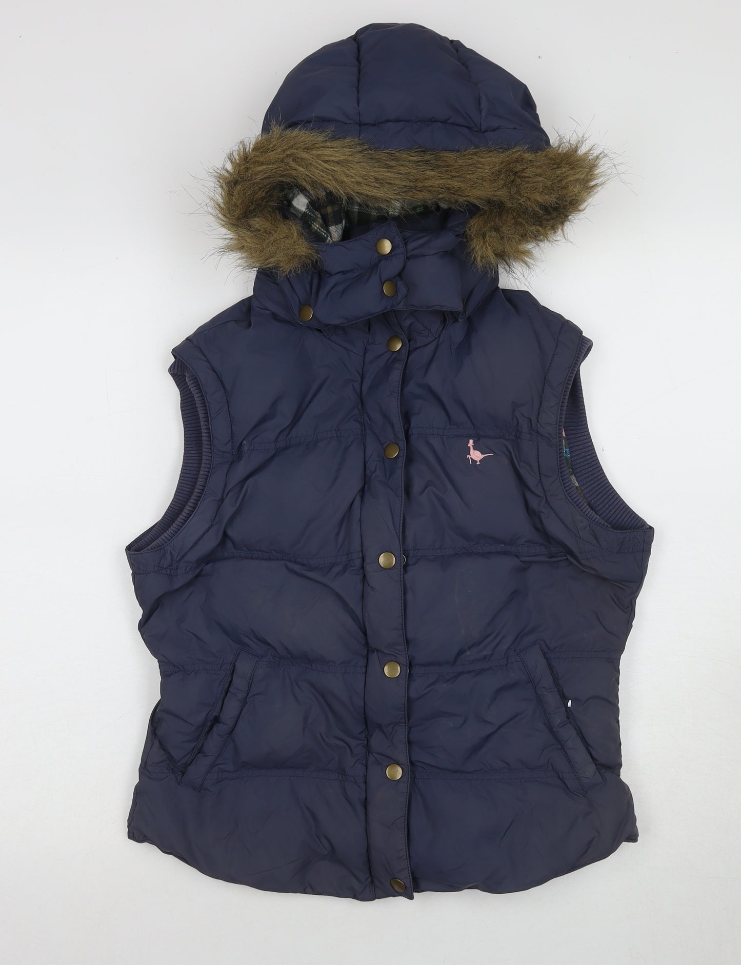 Jack Wills Women's Navy Hooded Gilet Size 12