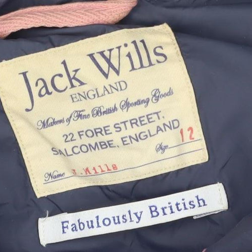 Jack Wills Women's Navy Hooded Gilet Size 12