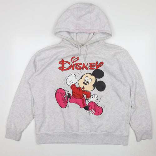 Disney Men’s Grey Mickey Mouse Hoodie, Large