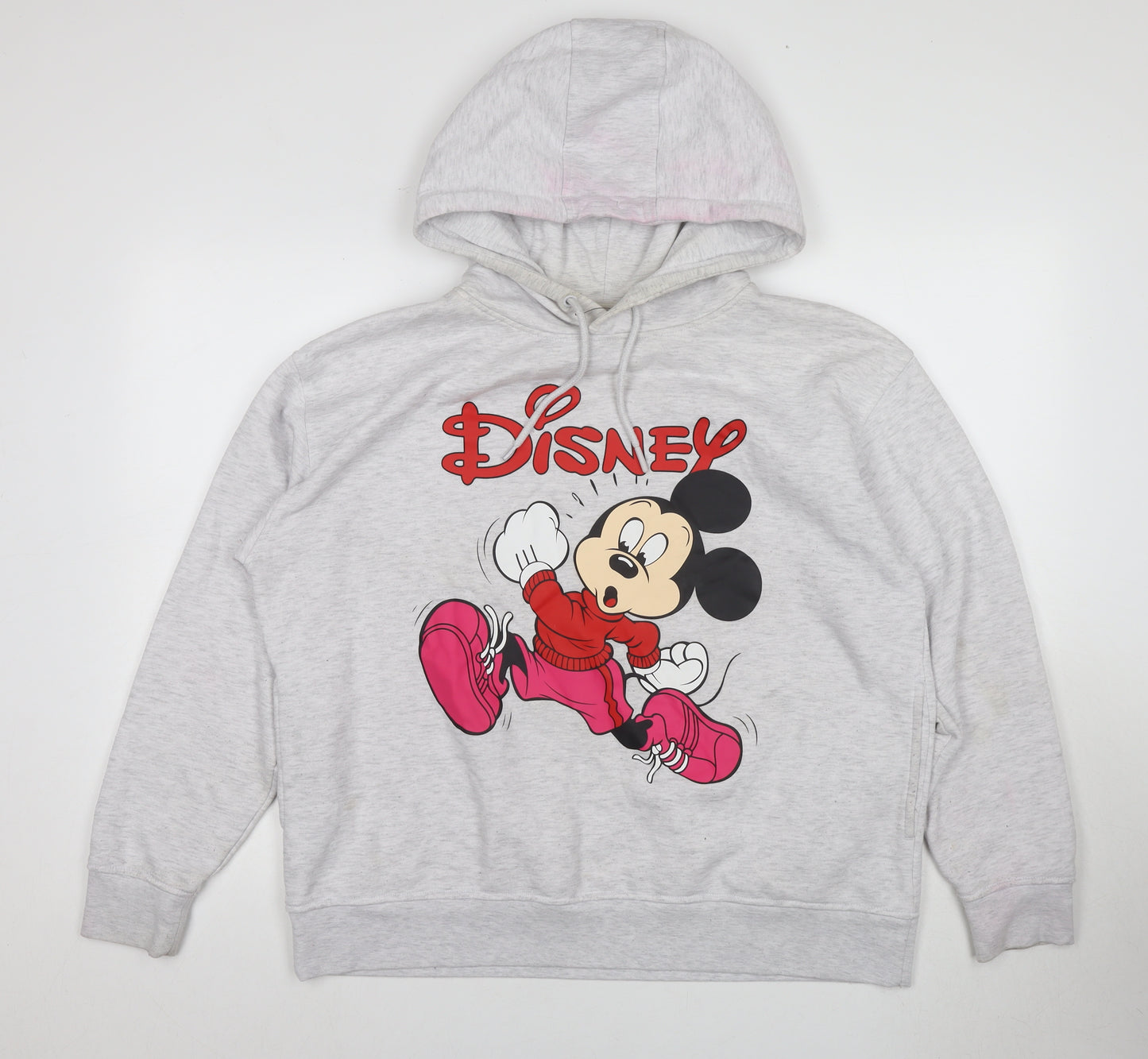Disney Men’s Grey Mickey Mouse Hoodie, Large