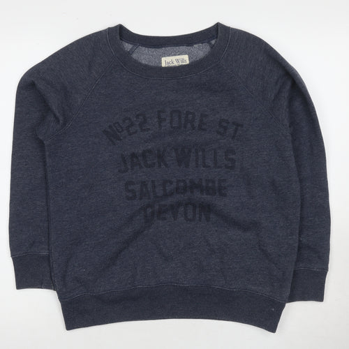 Jack Wills Women's Grey Pullover Sweatshirt Size 14