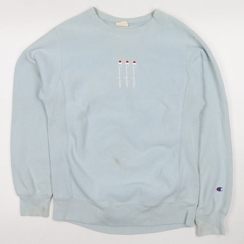 Champion Blue Unisex Pullover Sweatshirt Small