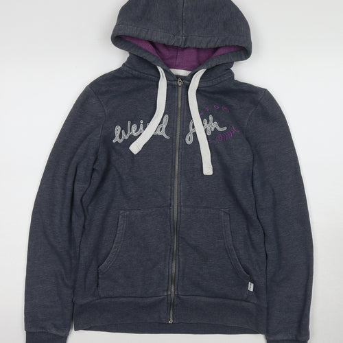 Weird Fish Women's Blue Full Zip Hoodie Size 10