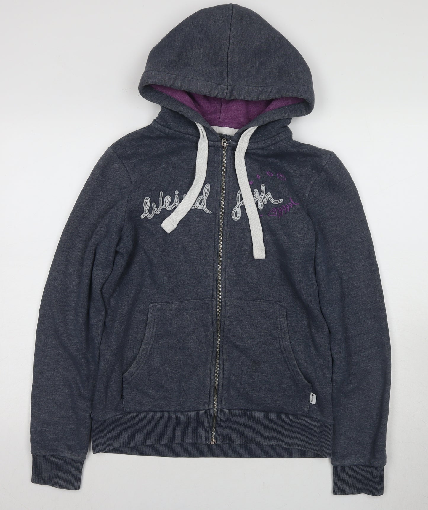 Weird Fish Women's Blue Full Zip Hoodie Size 10