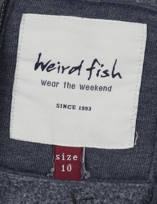 Weird Fish Women's Blue Full Zip Hoodie Size 10