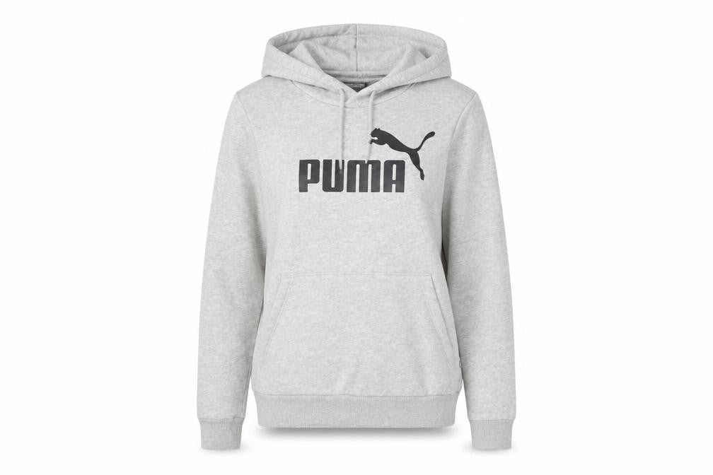Front view of Puma Women's Grey Pullover Hoodie, size 10