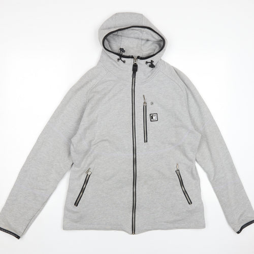 Forest Men's Grey Full Zip Hoodie - Size L