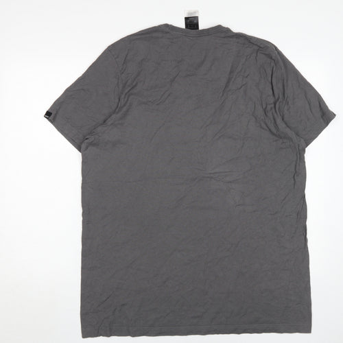 Adidas Grey Men's XL Cotton Sports T-Shirt
