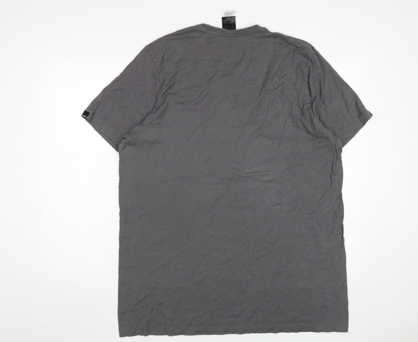 Adidas Grey Men's XL Cotton Sports T-Shirt