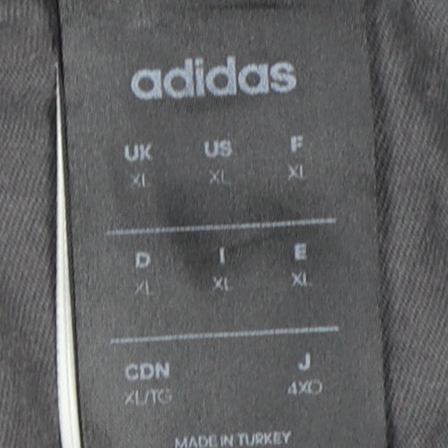 Adidas Grey Men's XL Cotton Sports T-Shirt