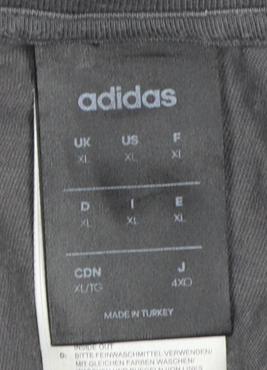 Adidas Grey Men's XL Cotton Sports T-Shirt