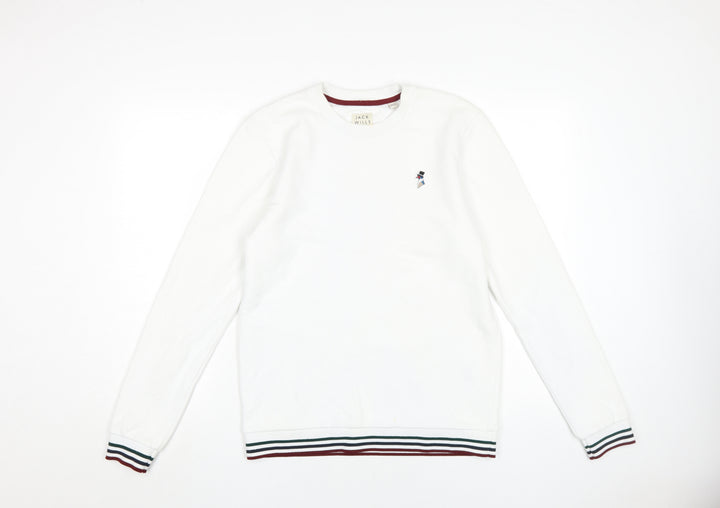 Jack Wills Men's White Pullover Sweatshirt S